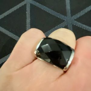 Agatha black and silver ring sz 6